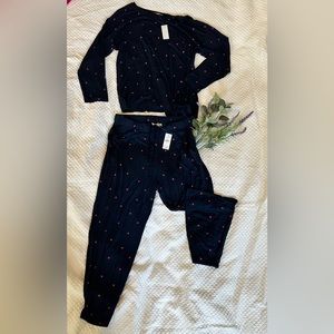 Loft mini heart pajama set size M . NWT